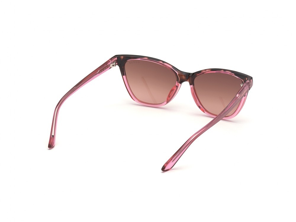 Occhiali da sole Guess GU7777 (72U) colore rosa lucido forma cat eye lenti bordeaux specchiato