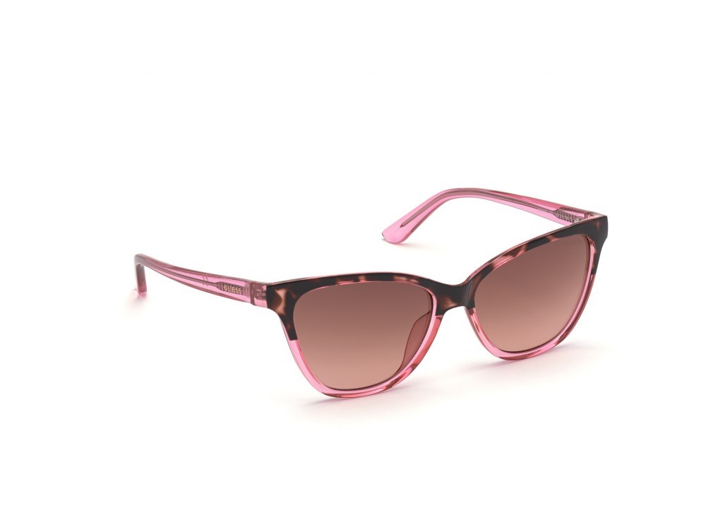 Occhiali da sole Guess GU7777 (72U) colore rosa lucido forma cat eye lenti bordeaux specchiato