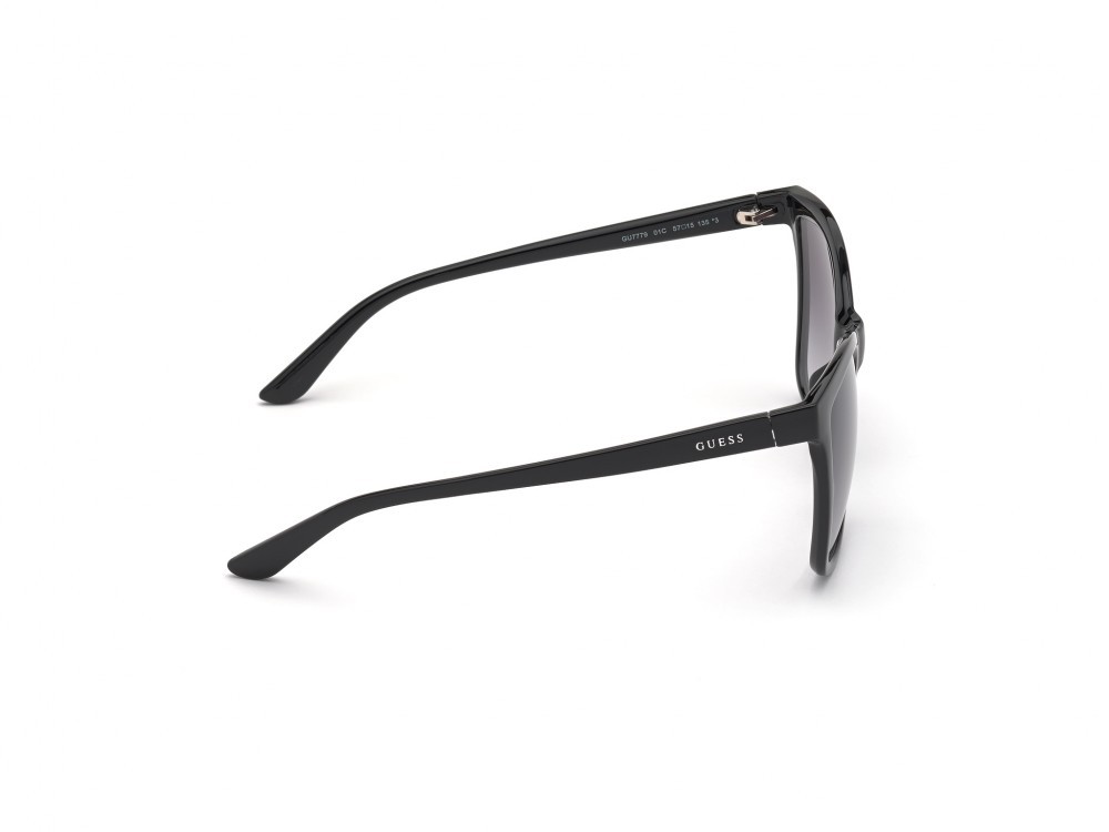 Occhiali da sole Guess GU7779 (01C) colore nero lucido forma quadrato lenti fumo specchiato