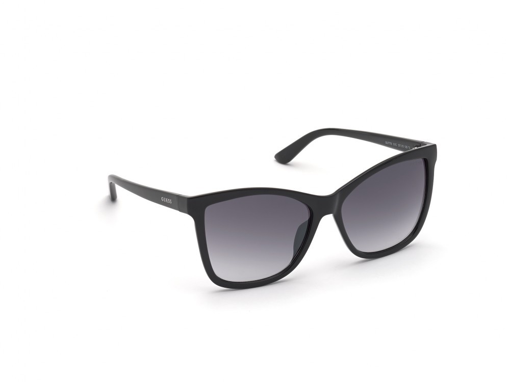 Occhiali da sole Guess GU7779 (01C) colore nero lucido forma quadrato lenti fumo specchiato