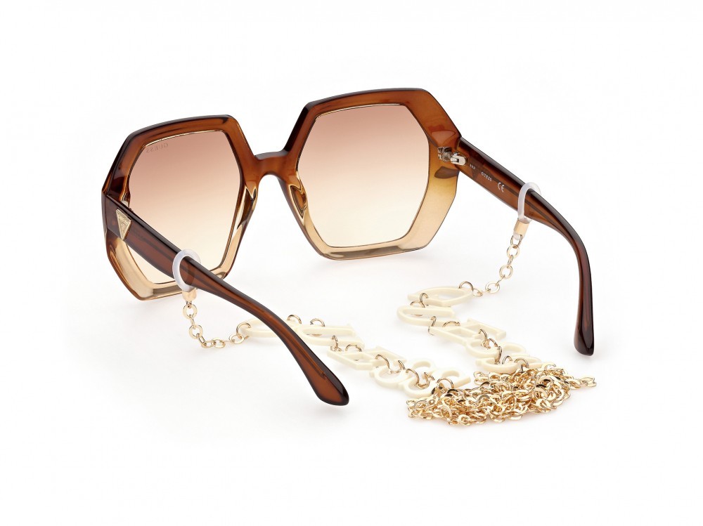 Occhiali da sole Guess GU7786 (47G) colore marrone chiaro / altri forma geometrico lenti marrone specchiato
