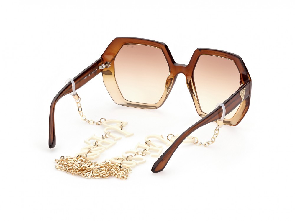 Occhiali da sole Guess GU7786 (47G) colore marrone chiaro / altri forma geometrico lenti marrone specchiato