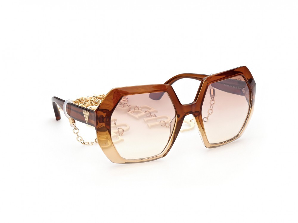 Occhiali da sole Guess GU7786 (47G) colore marrone chiaro / altri forma geometrico lenti marrone specchiato