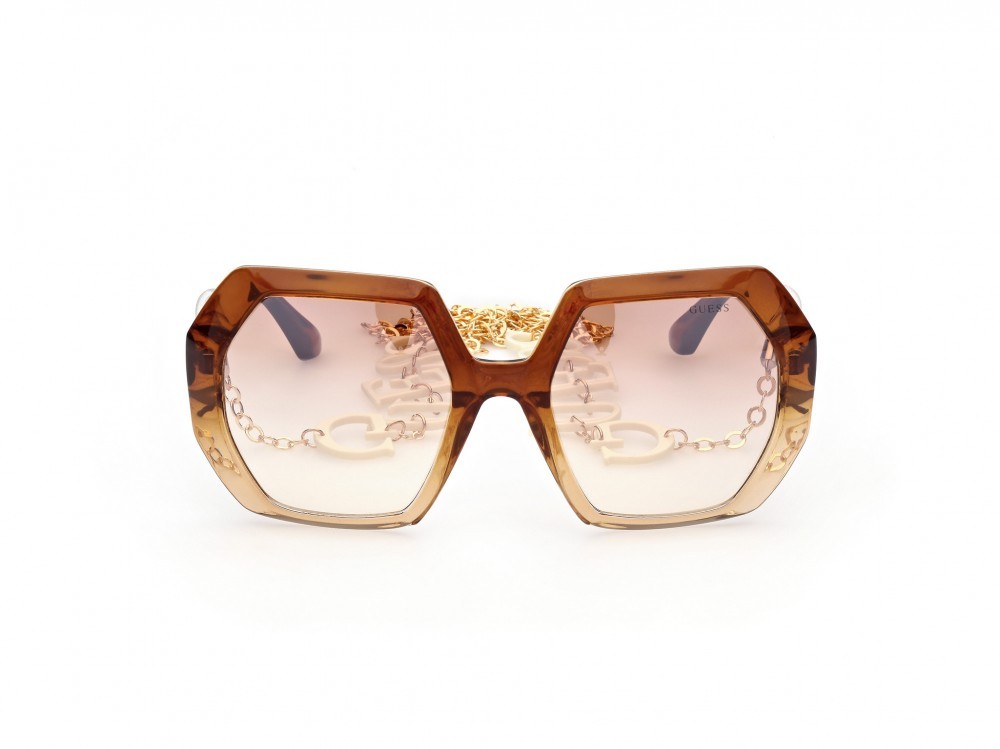 Occhiali da sole Guess GU7786 (47G) colore marrone chiaro / altri forma geometrico lenti marrone specchiato