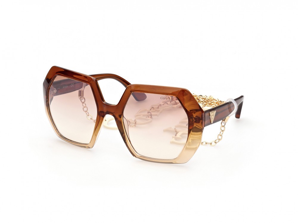 Occhiali da sole Guess GU7786 (47G) colore marrone chiaro / altri forma geometrico lenti marrone specchiato