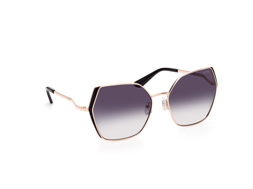 Occhiali da sole Guess GU7843 (28B) colore oro rosè lucido  forma geometrico lenti fumo grad.