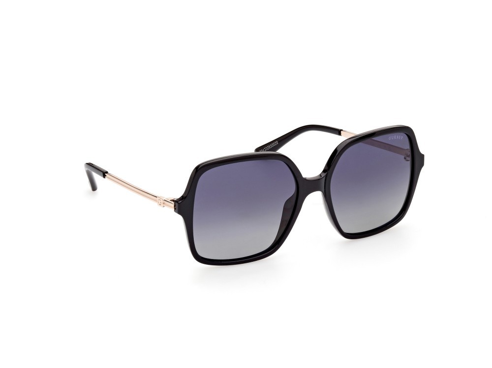 Occhiali da sole Guess GU7845 (01D) colore nero lucido forma quadrato lenti fumo polar.