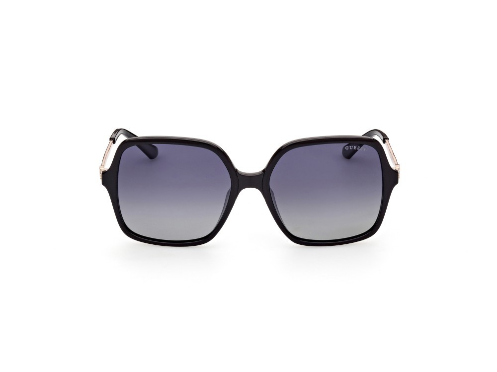 Occhiali da sole Guess GU7845 (01D) colore nero lucido forma quadrato lenti fumo polar.
