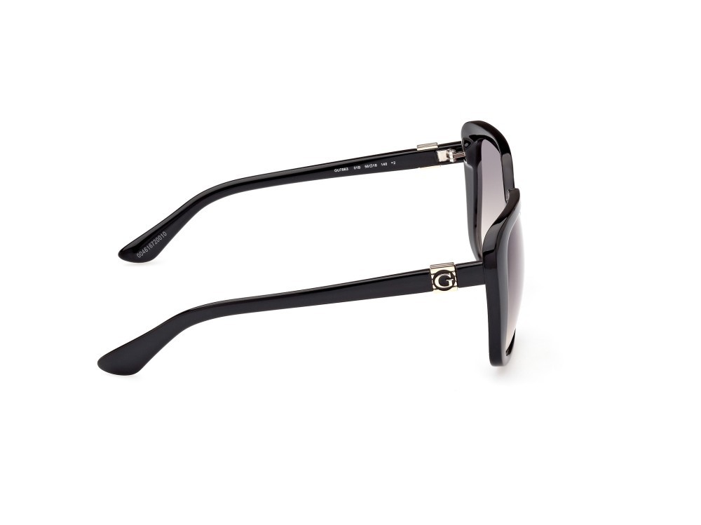 Occhiali da sole Guess GU7863 (01B) colore nero lucido forma quadrato lenti fumo grad.