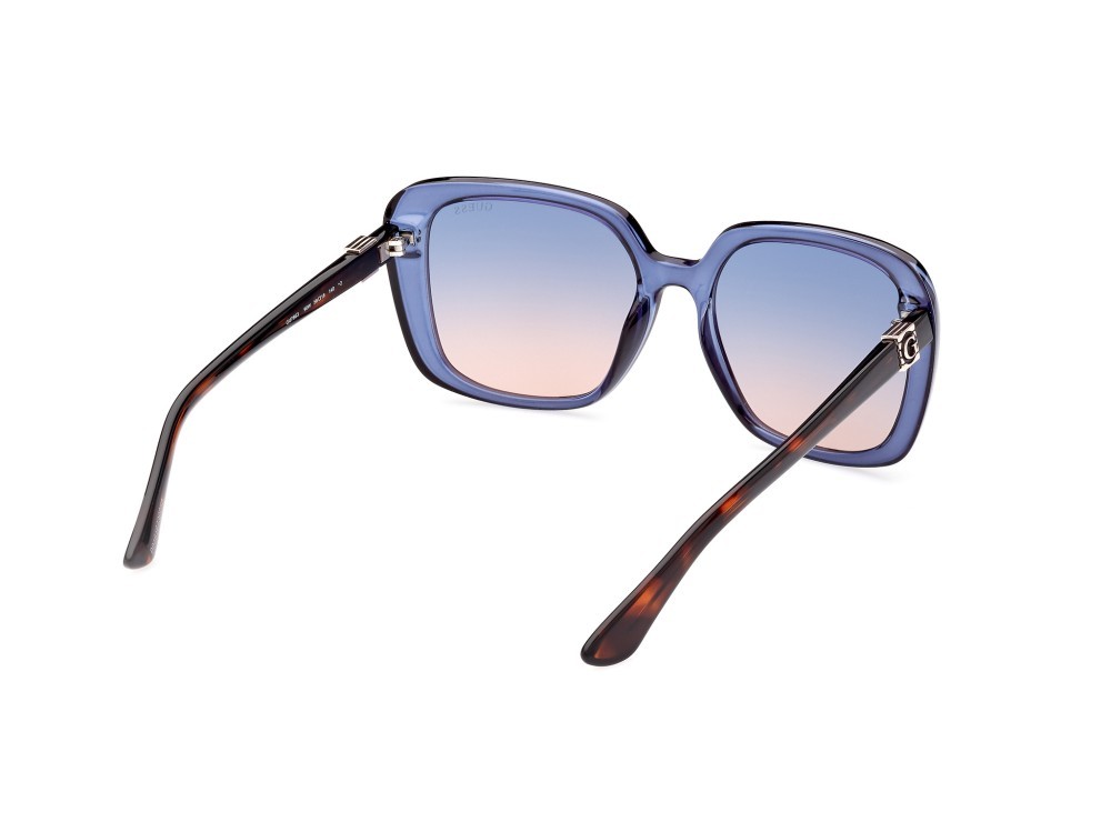 Occhiali da sole Guess GU7863 (90W) colore blu lucido forma quadrato lenti blu grad.