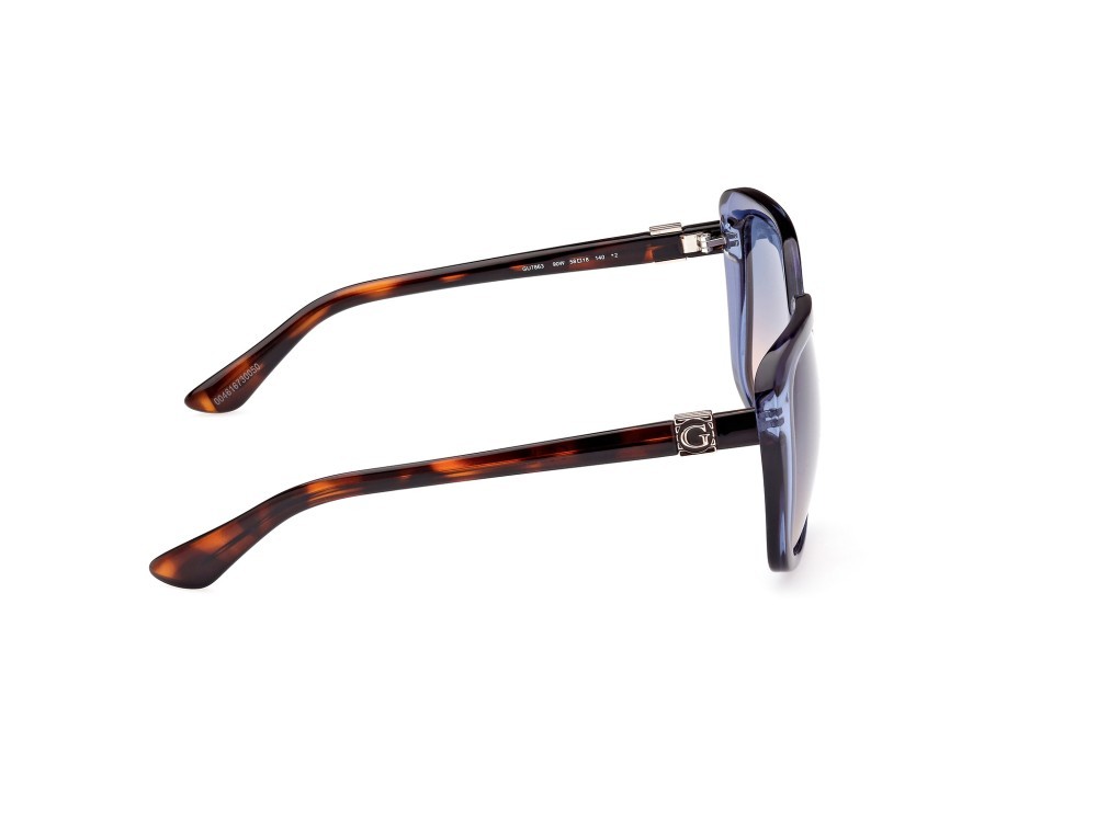 Occhiali da sole Guess GU7863 (90W) colore blu lucido forma quadrato lenti blu grad.