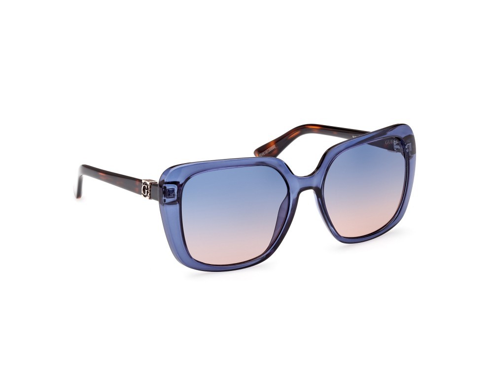Occhiali da sole Guess GU7863 (90W) colore blu lucido forma quadrato lenti blu grad.