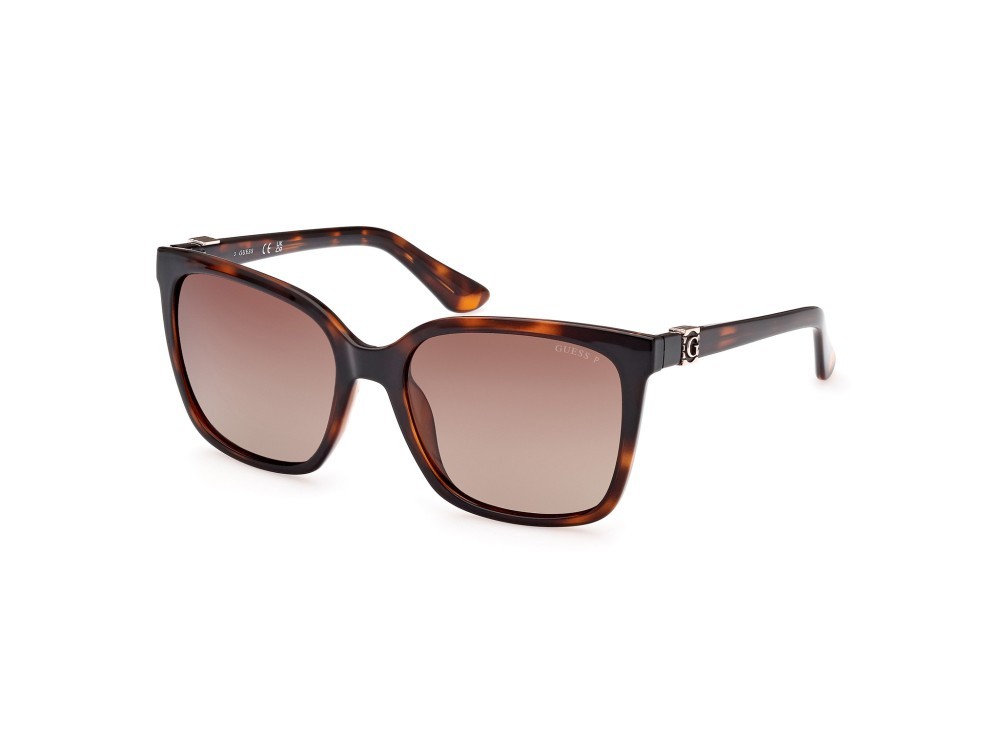 Occhiali da sole Guess GU7865 (52H) colore avana scura forma quadrato lenti marrone polar.