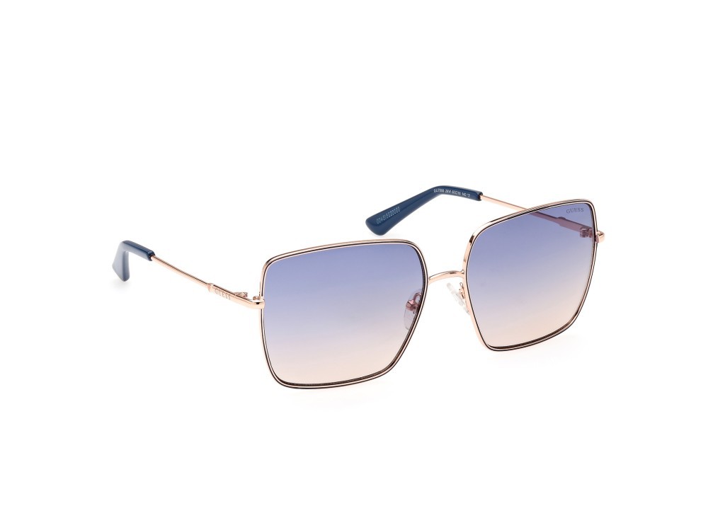Occhiali da sole Guess GU7866 (28W) colore oro rosè lucido forma quadrato lenti blu grad.