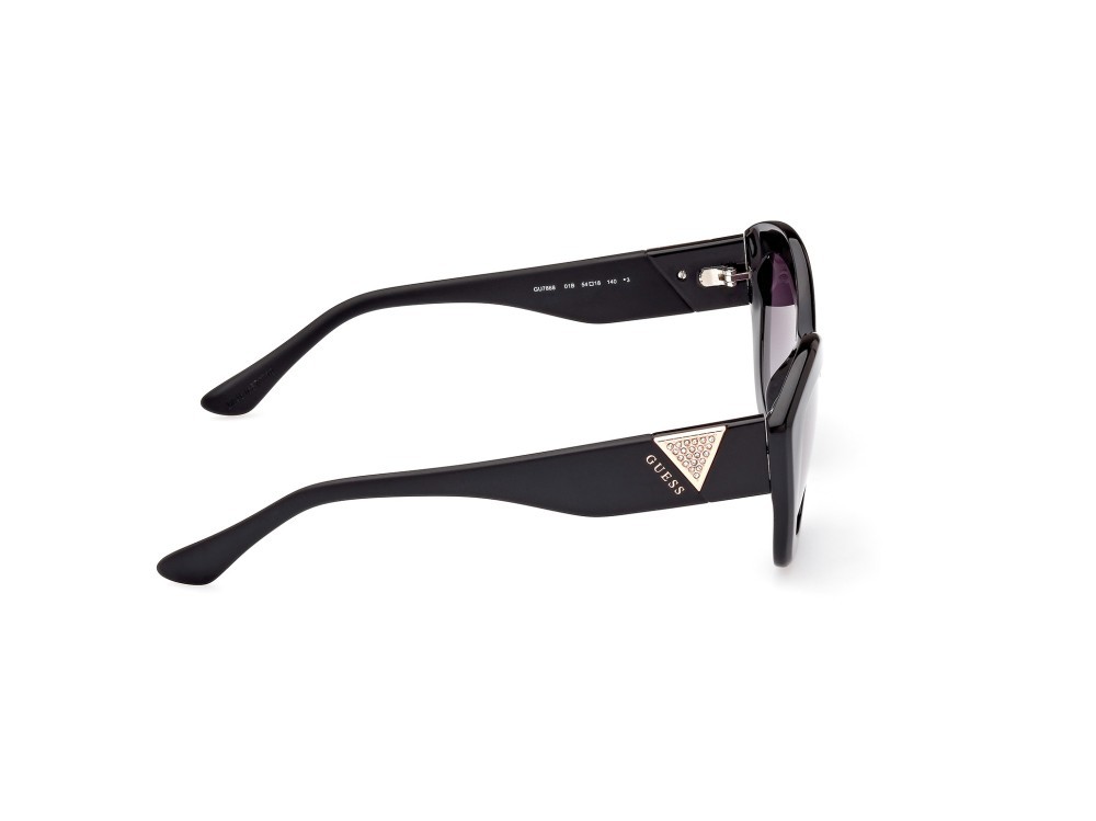 Occhiali da sole Guess GU7868 (01B) colore nero lucido forma cat eye lenti fumo grad.