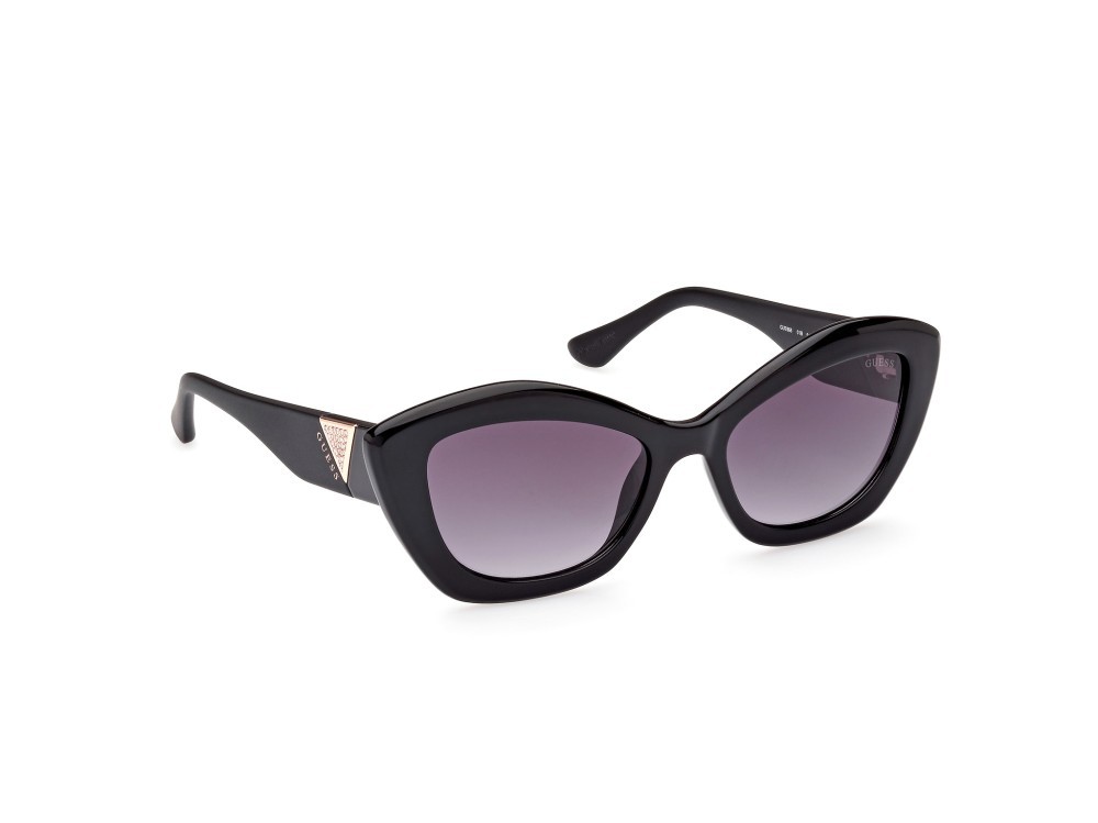Occhiali da sole Guess GU7868 (01B) colore nero lucido forma cat eye lenti fumo grad.