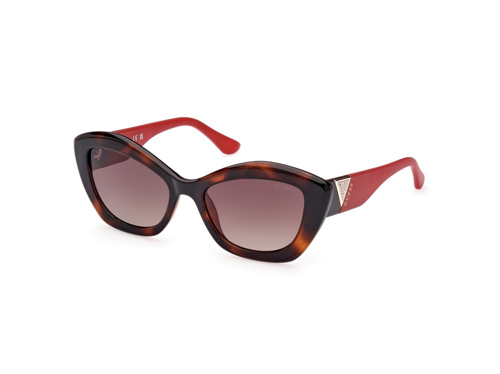 Occhiali da sole Guess GU7868 (52F) colore avana scura forma cat eye lenti marrone grad.