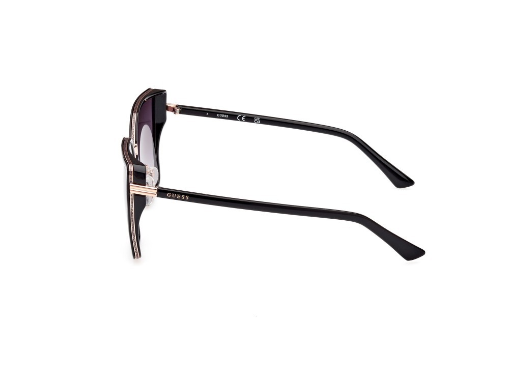 Occhiali da sole Guess GU7871 (01B) colore nero lucido forma farfalla lenti fumo grad.