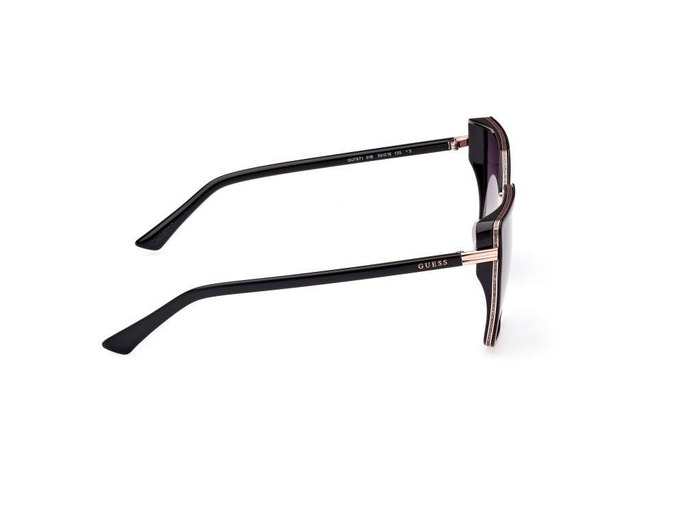 Occhiali da sole Guess GU7871 (01B) colore nero lucido forma farfalla lenti fumo grad.