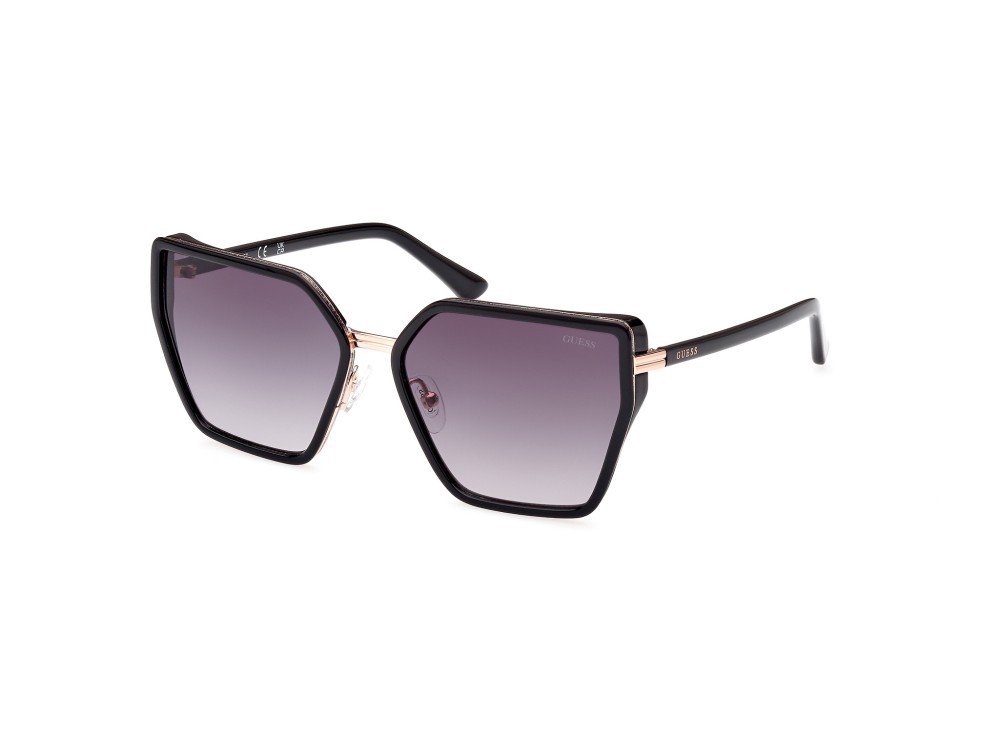 Occhiali da sole Guess GU7871 (01B) colore nero lucido forma farfalla lenti fumo grad.