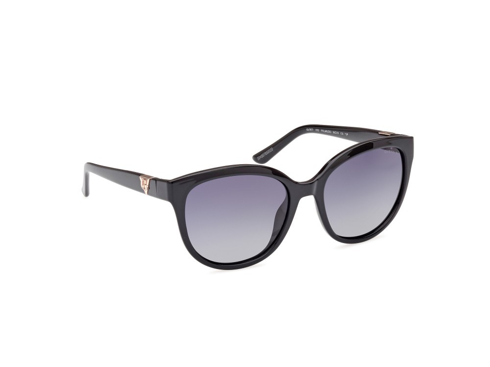 Occhiali da sole Guess GU7877 (01D) colore nero lucido forma rotondo lenti fumo polar.