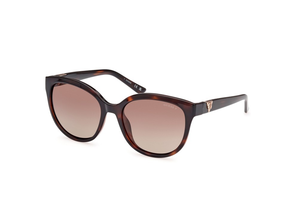 Occhiali da sole Guess GU7877 (52H) colore avana scura forma rotondo lenti marrone polar.