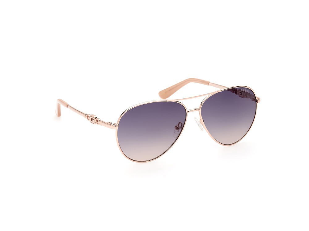 Occhiali da sole Guess GU7885-H (28W) colore oro rosè lucido forma aviator lenti blu grad.