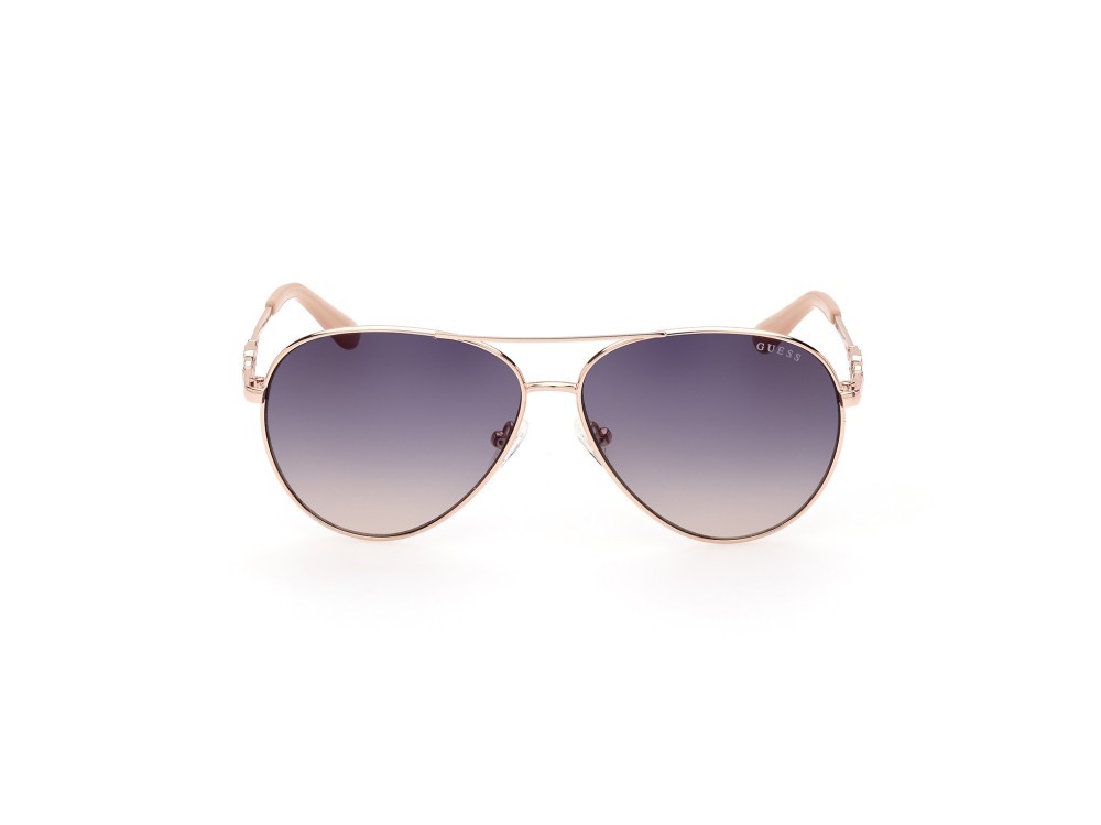 Occhiali da sole Guess GU7885-H (28W) colore oro rosè lucido forma aviator lenti blu grad.