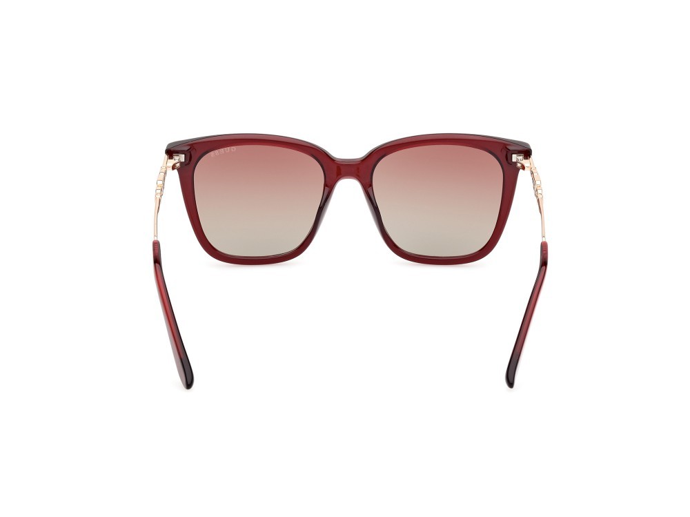 Occhiali da sole Guess GU7886 (69F) colore bordeaux lucido - oro pallido lucido forma quadrato lenti marrone sfumato