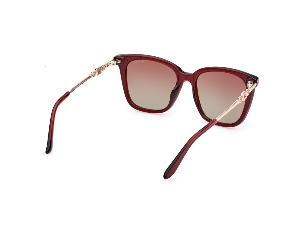 Occhiali da sole Guess GU7886 (69F) colore bordeaux lucido - oro pallido lucido forma quadrato lenti marrone sfumato