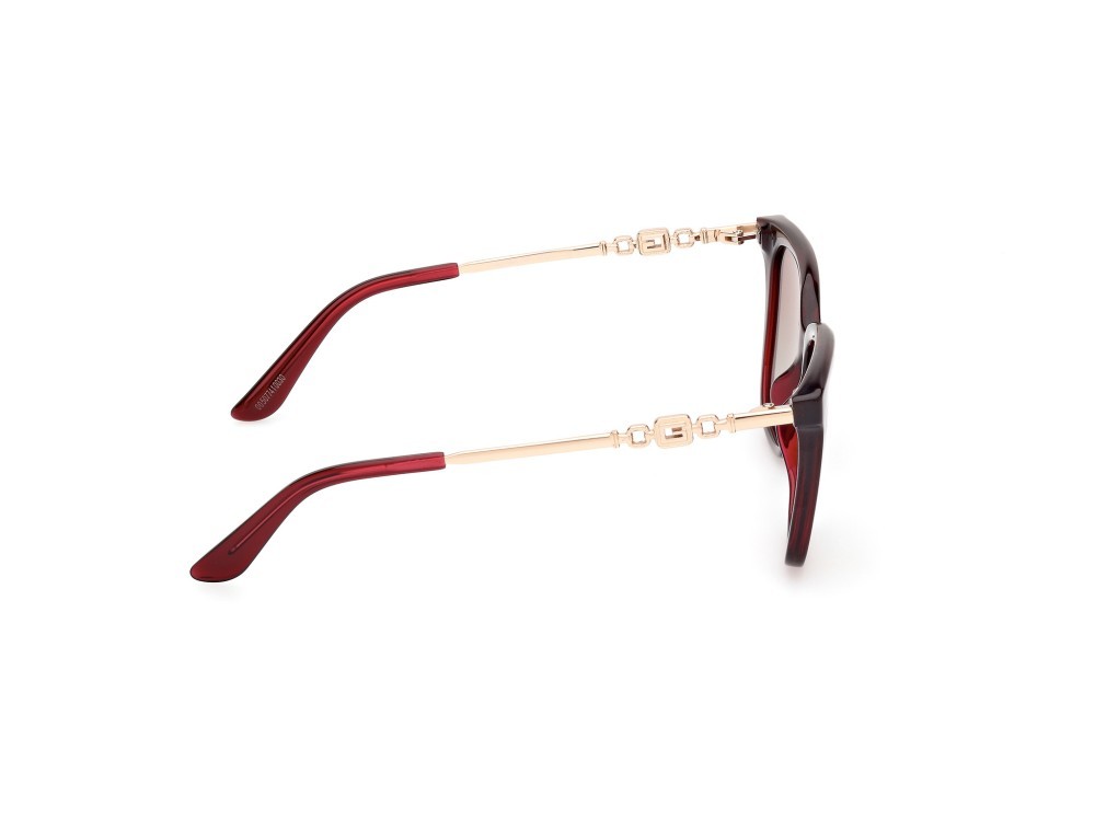 Occhiali da sole Guess GU7886 (69F) colore bordeaux lucido - oro pallido lucido forma quadrato lenti marrone sfumato