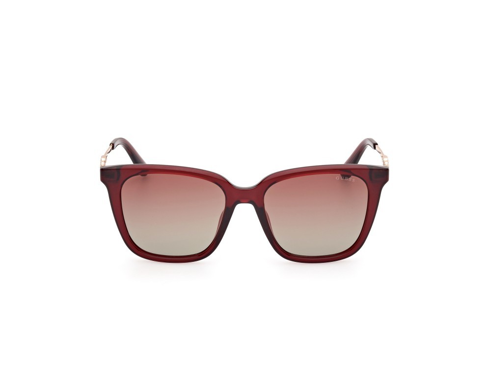 Occhiali da sole Guess GU7886 (69F) colore bordeaux lucido - oro pallido lucido forma quadrato lenti marrone sfumato