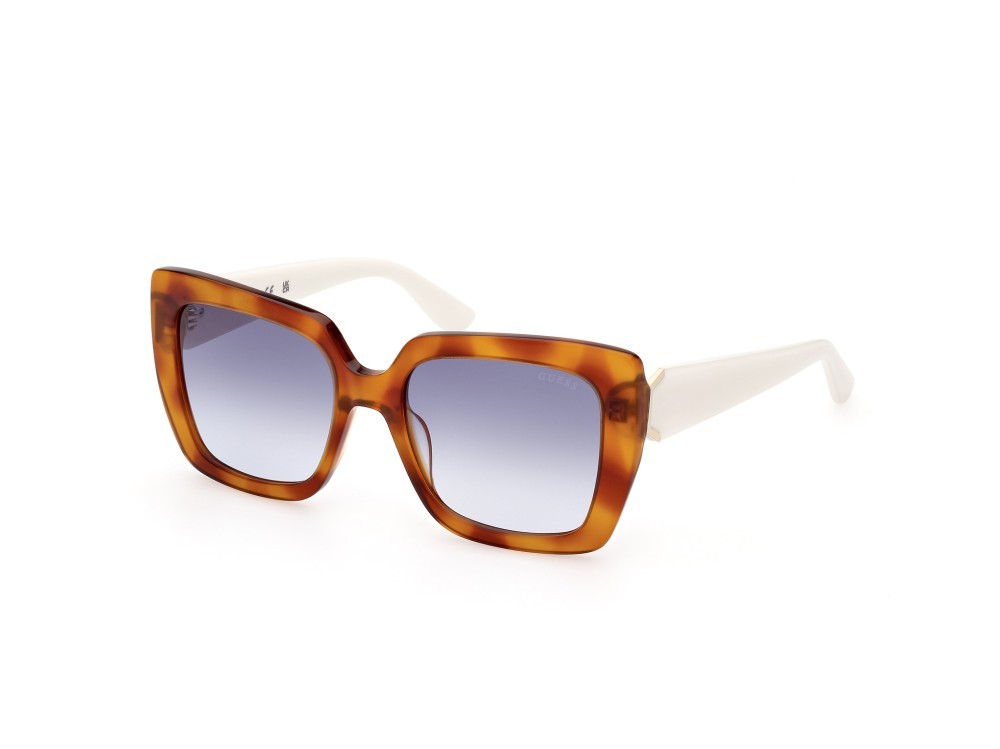 Occhiali da sole Guess GU7889 (53W) colore avana bionda forma quadrato lenti blu grad.
