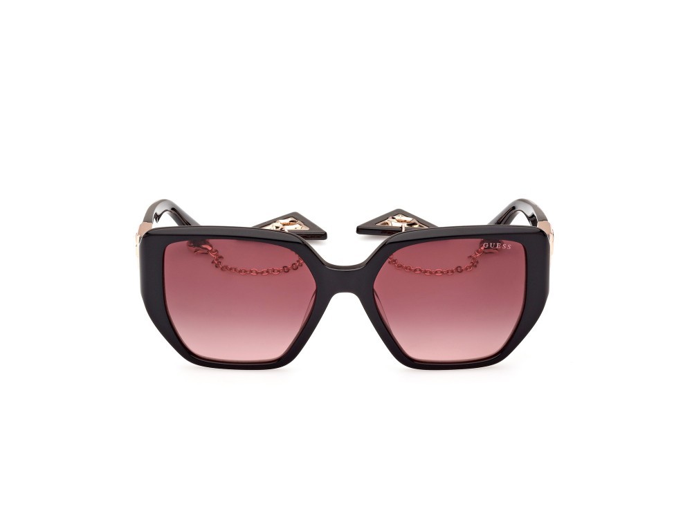 Occhiali da sole Guess GU7892 (01T) colore nero lucido forma geometrico lenti bordeaux grad.