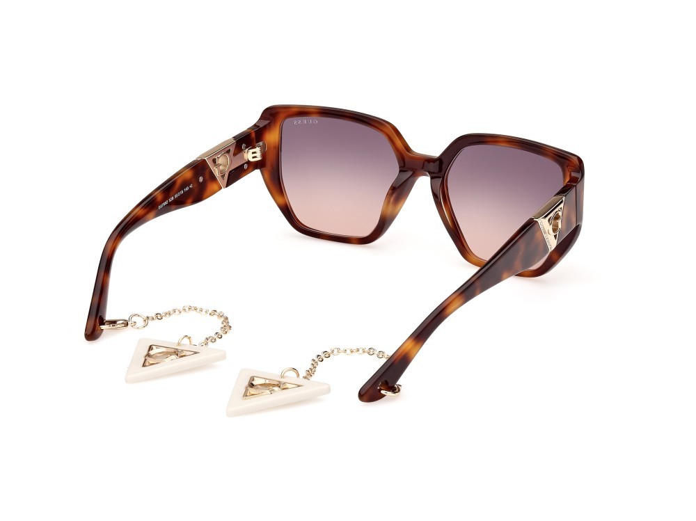 Occhiali da sole Guess GU7892 (52B) colore avana scura forma geometrico lenti fumo grad.