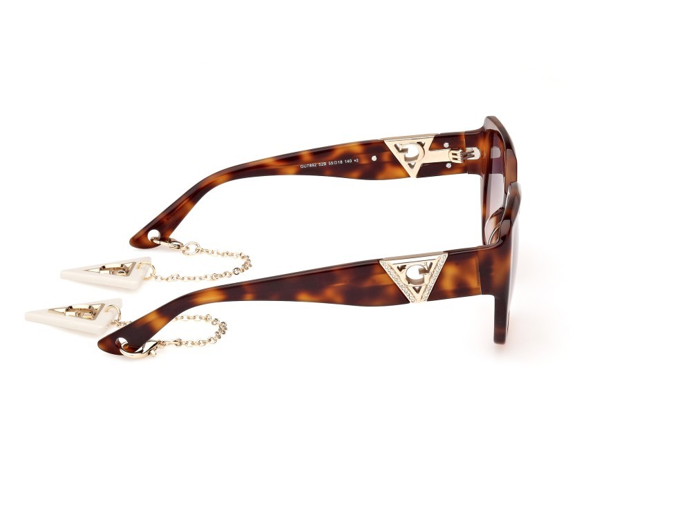 Occhiali da sole Guess GU7892 (52B) colore avana scura forma geometrico lenti fumo grad.