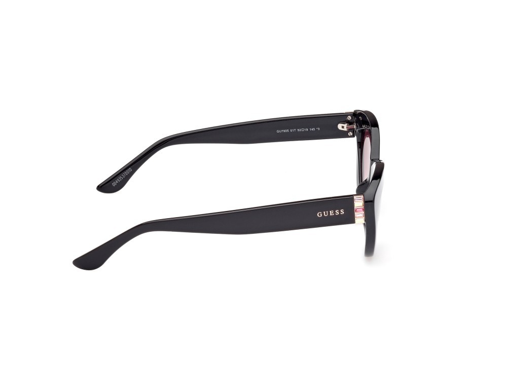 Occhiali da sole Guess GU7905 (01T) colore nero lucido forma cat eye lenti bordeaux grad.