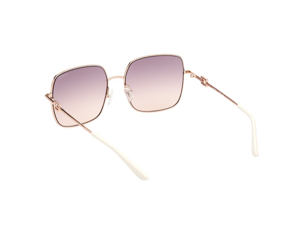 Occhiali da sole Guess GU7906-H (28Z) colore oro rosè lucido forma quadrato lenti viola sfumato/specchiato