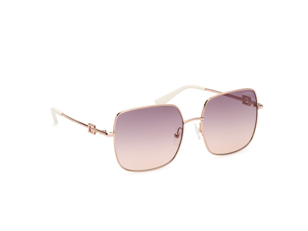 Occhiali da sole Guess GU7906-H (28Z) colore oro rosè lucido forma quadrato lenti viola sfumato/specchiato