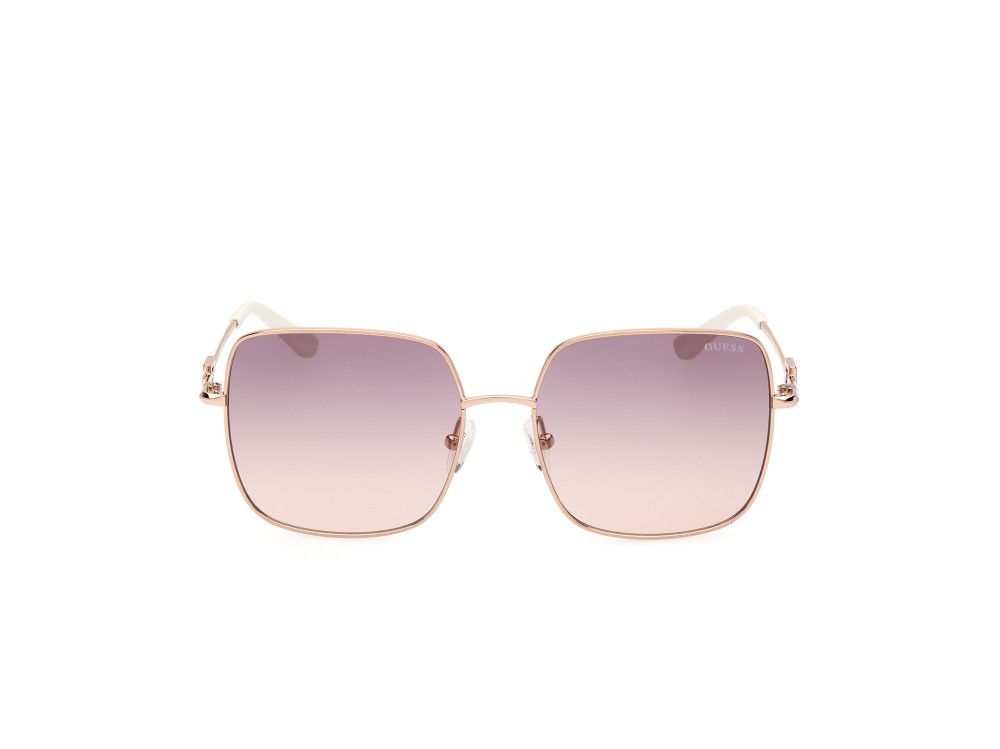Occhiali da sole Guess GU7906-H (28Z) colore oro rosè lucido forma quadrato lenti viola sfumato/specchiato
