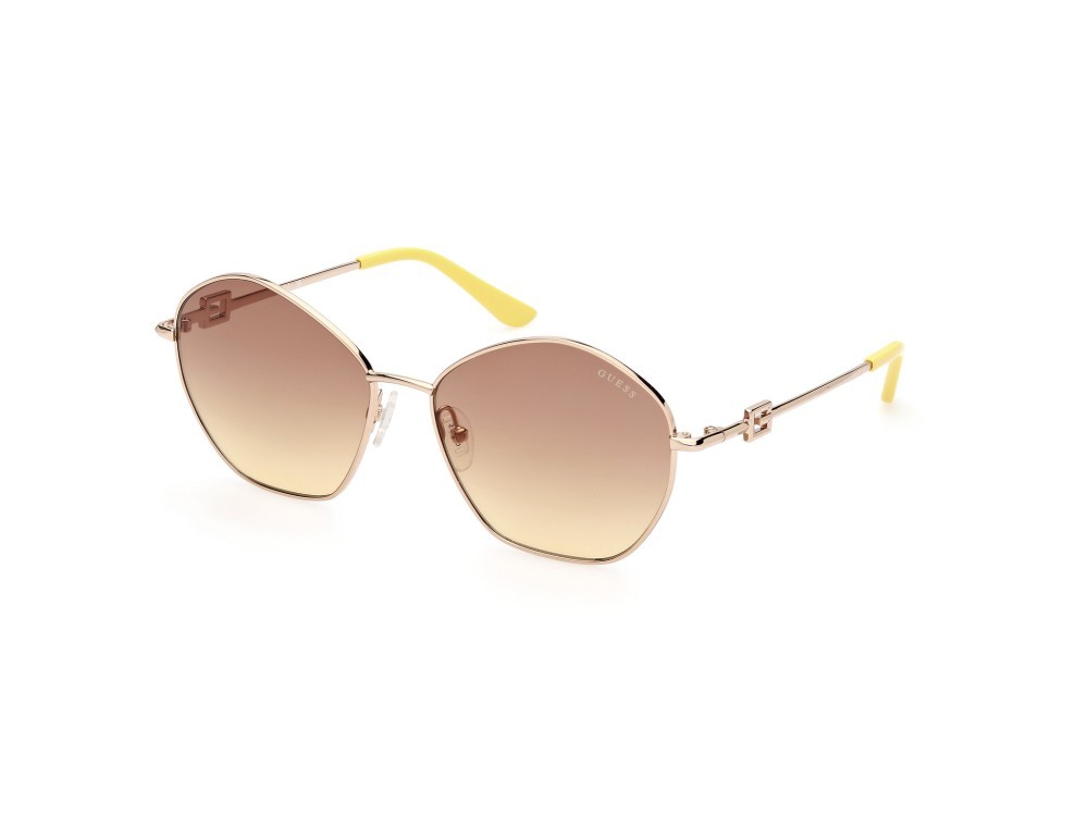 Sonnenbrillen Guess GU7907 (32F) farbe oro pallido lucido form geometrisch gläser marrone sfumato