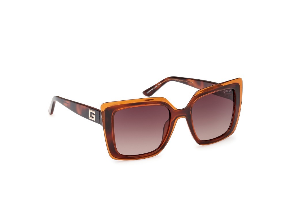 Occhiali da sole Guess GU7908 (52F) colore avana scura forma quadrato lenti marrone sfumato