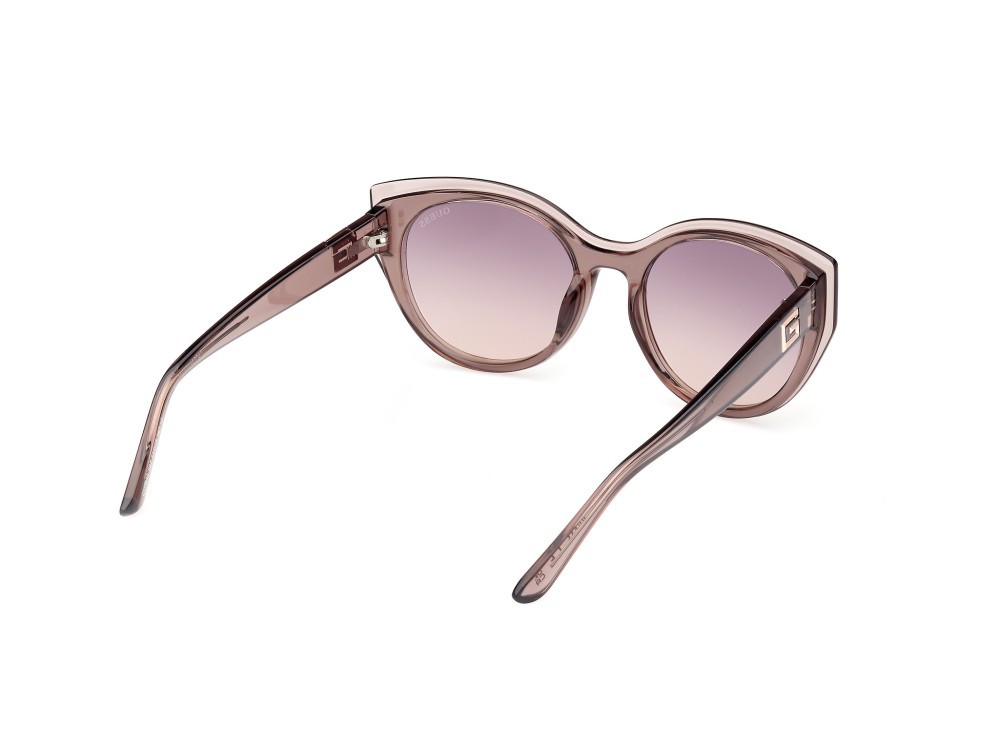 Sonnenbrillen Guess GU7909 (59Z) farbe beige lucido form rund gläser viola sfumato/specchiato