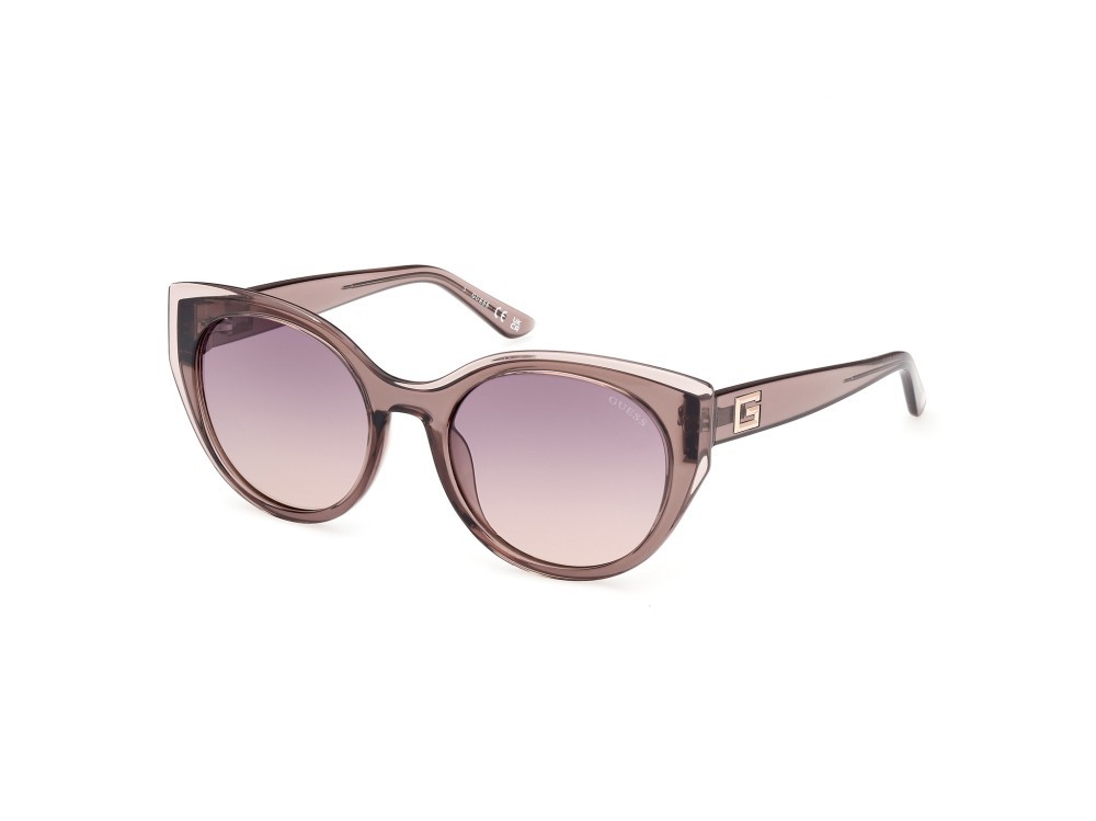 Sonnenbrillen Guess GU7909 (59Z) farbe beige lucido form rund gläser viola sfumato/specchiato