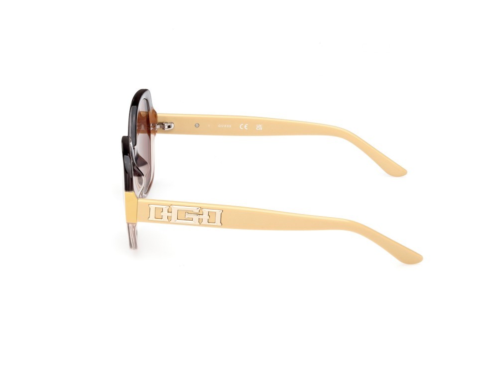 Sonnenbrillen Guess GU7911 (41E) farbe giallo striato  form geometrisch gläser marrone