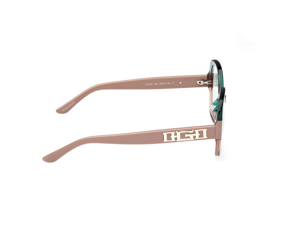 Sonnenbrillen Guess GU7911 (59N) farbe beige striato  form geometrisch gläser verde