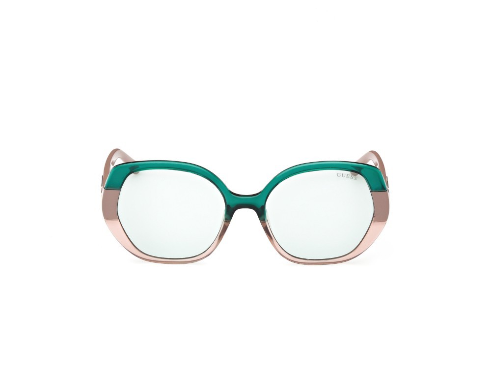 Sonnenbrillen Guess GU7911 (59N) farbe beige striato  form geometrisch gläser verde
