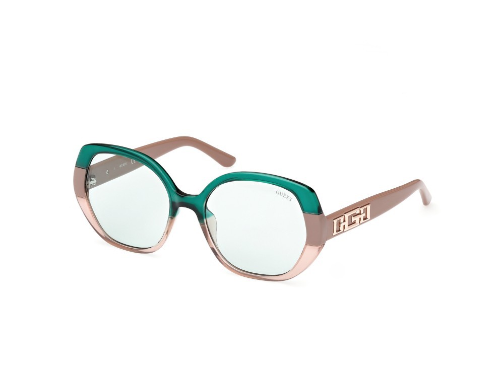 Sonnenbrillen Guess GU7911 (59N) farbe beige striato  form geometrisch gläser verde