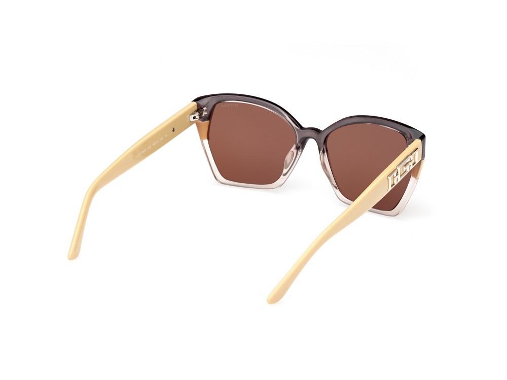 Occhiali da sole Guess GU7912 (41E) colore giallo striato  forma farfalla lenti marrone