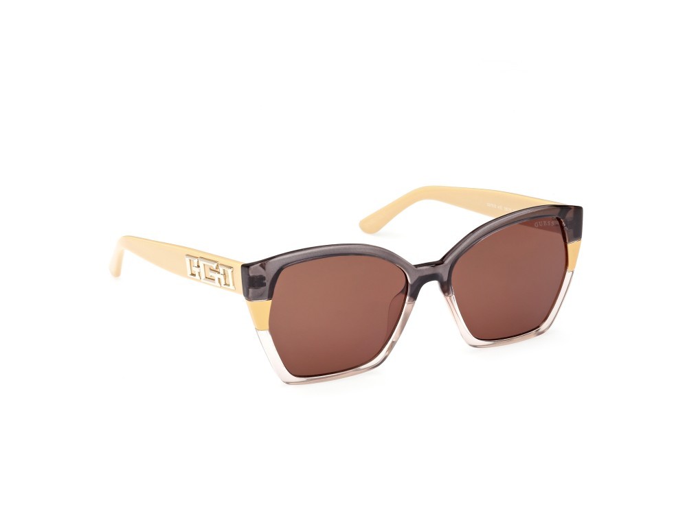 Occhiali da sole Guess GU7912 (41E) colore giallo striato  forma farfalla lenti marrone